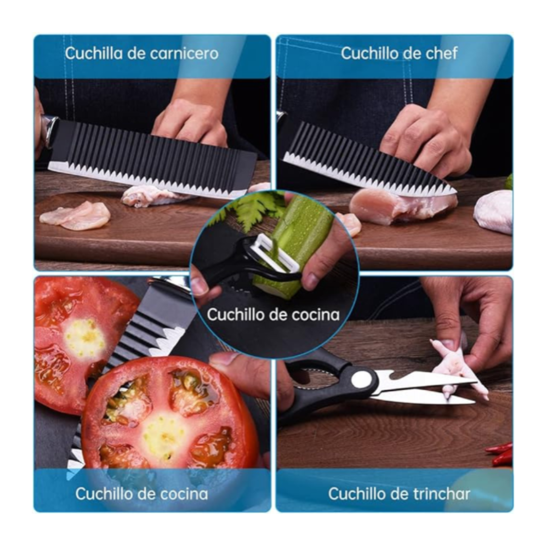 FLAVIL® SET DE CUCHILLOS DE ACERO INOXIDABLE CON REGALO INCLUIDO