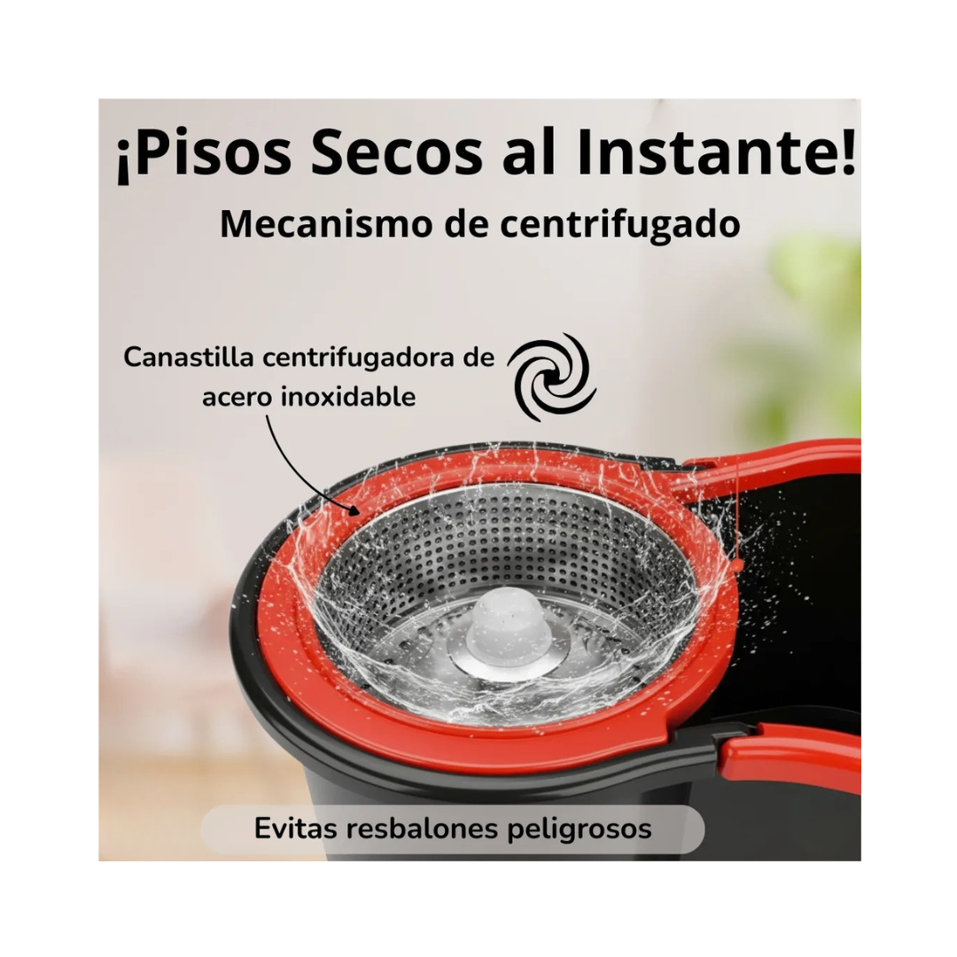 TRAPEADOR CON SISTEMA DE CENTRIFUGADO SIN MANOS AL AGUA