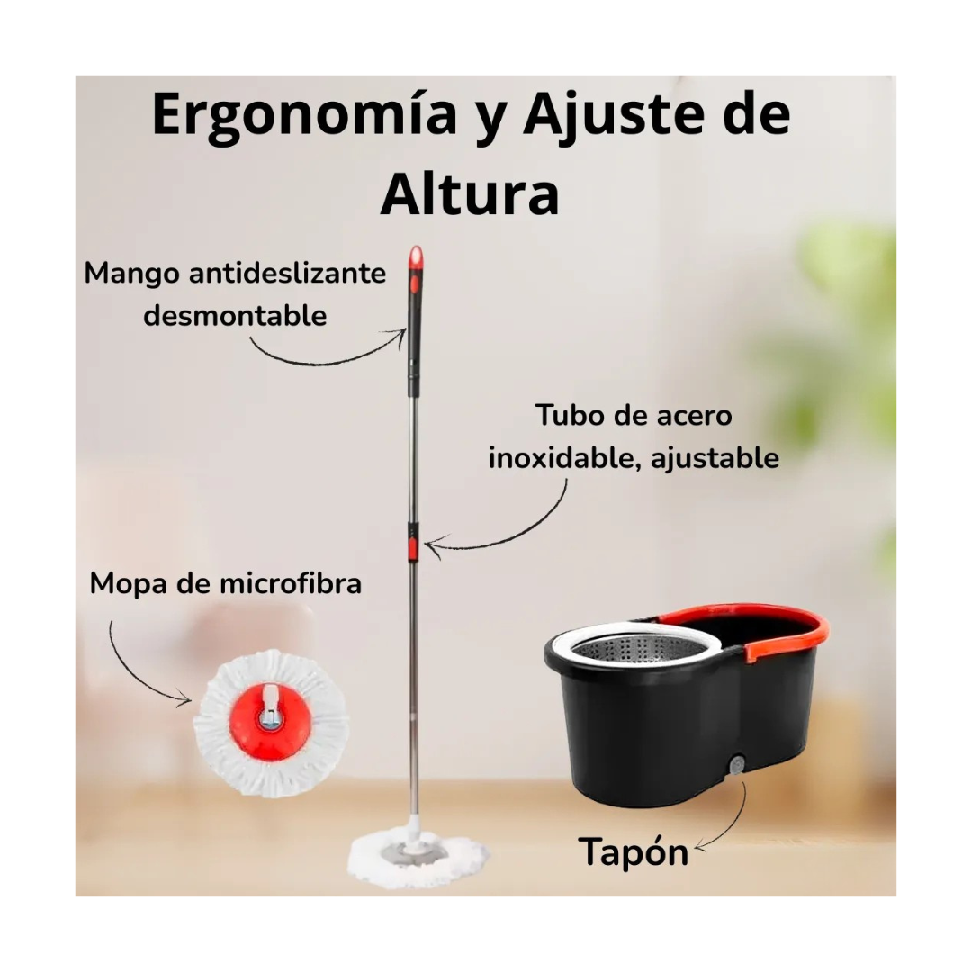 TRAPEADOR CON SISTEMA DE CENTRIFUGADO SIN MANOS AL AGUA