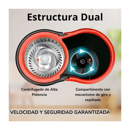 TRAPEADOR CON SISTEMA DE CENTRIFUGADO SIN MANOS AL AGUA