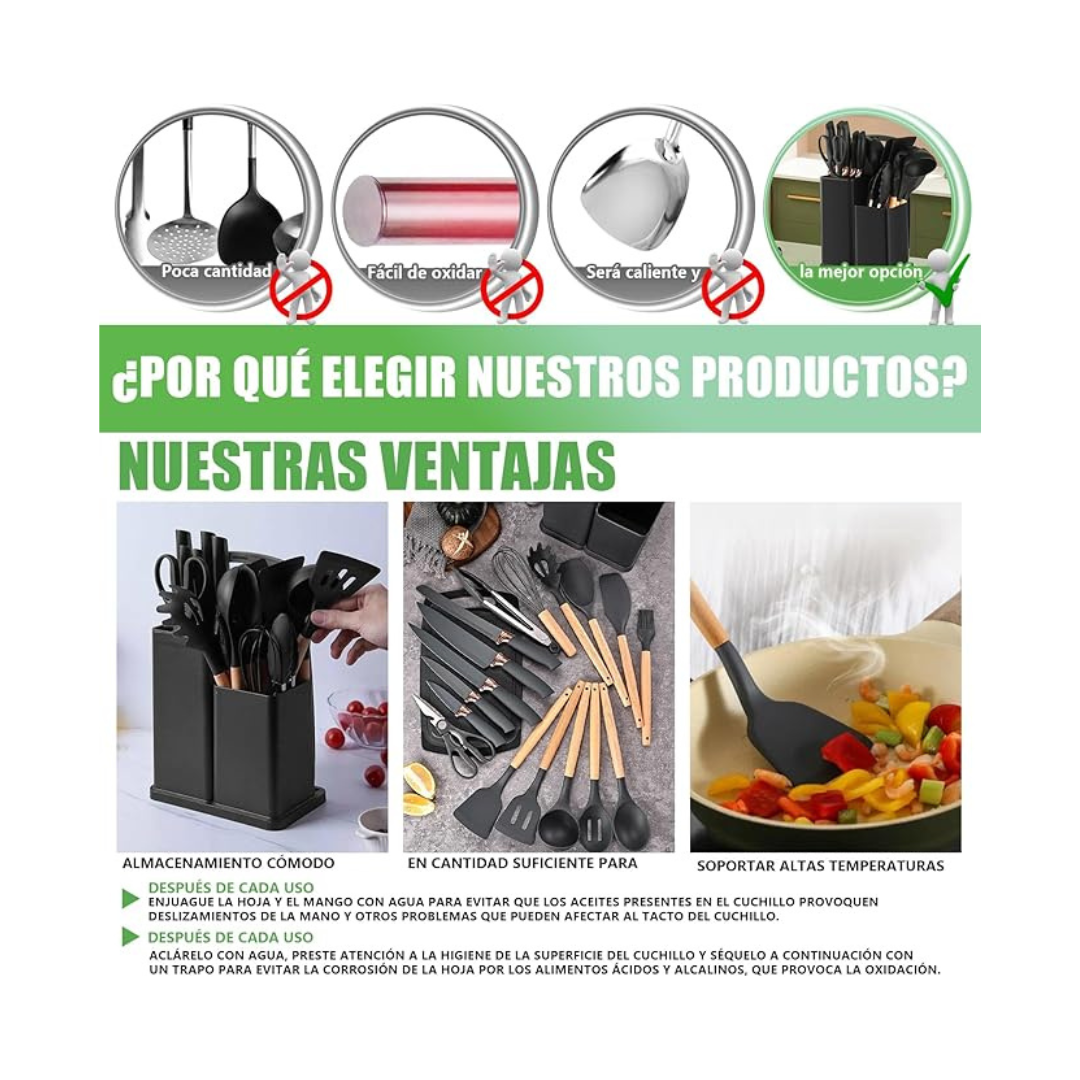 SET DE 19 UTENSILIOS DE COCINA CHEFCRAFT®
