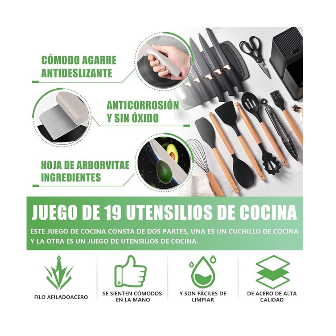 SET DE 19 UTENSILIOS DE COCINA CHEFCRAFT®