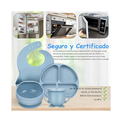 KIT DE PLATOS DE SILICON PARA BEBE BABYSPILL®