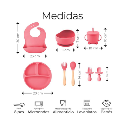 KIT DE PLATOS DE SILICON PARA BEBE BABYSPILL®