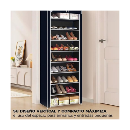 ZAPATERO DE 9 NIVELES CON PROTECTOR ANTI POLVO