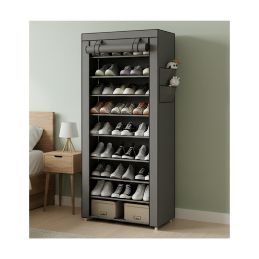 ZAPATERO DE 9 NIVELES CON PROTECTOR ANTI POLVO