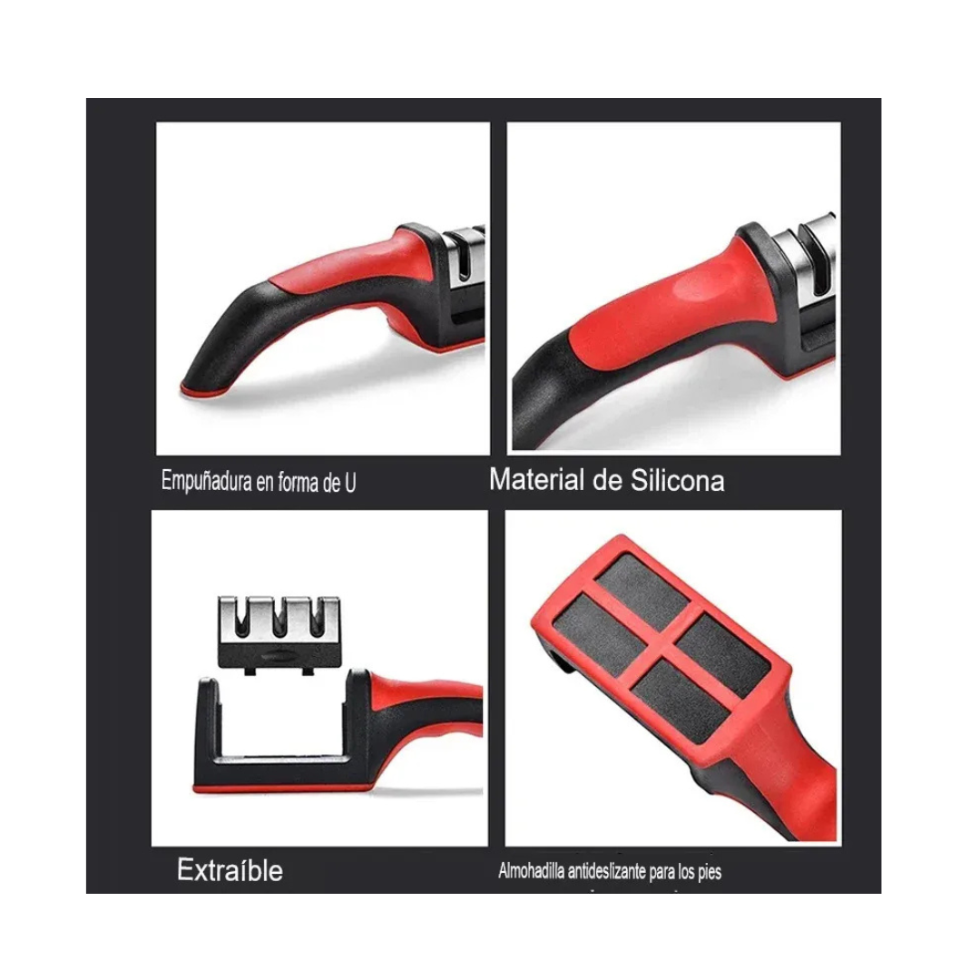 KIT DE RESTAURACIÓN DE COCINA AFILADOR 3 NIVELES + PASTA RESTAURADORA