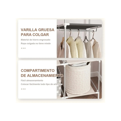 ROPERO ARMABLE CON PROTECTOR ANTI POLVO