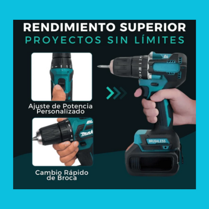 POTENTE TALADRO INALÁMBRICO + MALETÍN CON KIT DE HERRAMIENTAS MIKITA®