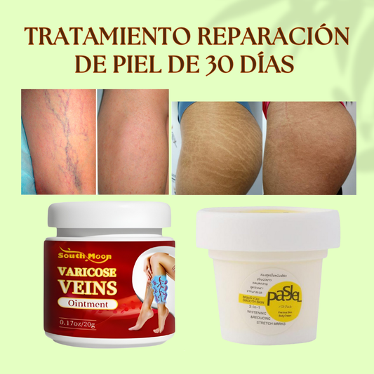 CREMA DESVANECEDORA DE ESTRÍAS REPARACIÓN RÁPIDA + CREMA ELIMINADORA DE VARICES