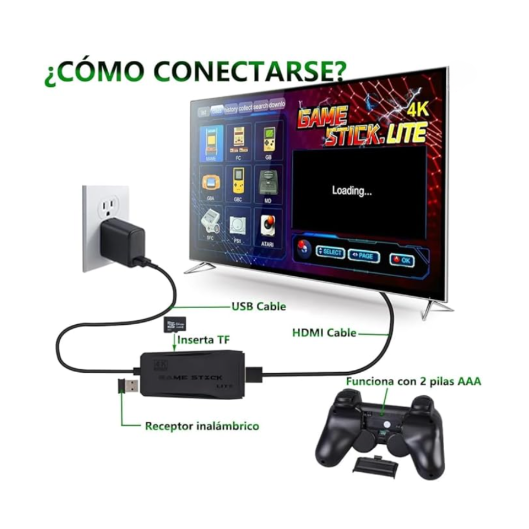 CONSOLA DE VIDEOJUEGOS PORTÁTIL 2 CONTROLES RETCU®