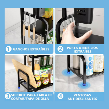 ESPECIERO DE COCINA DE 3 NIVELES MULTIFUNCIONAL FORT®